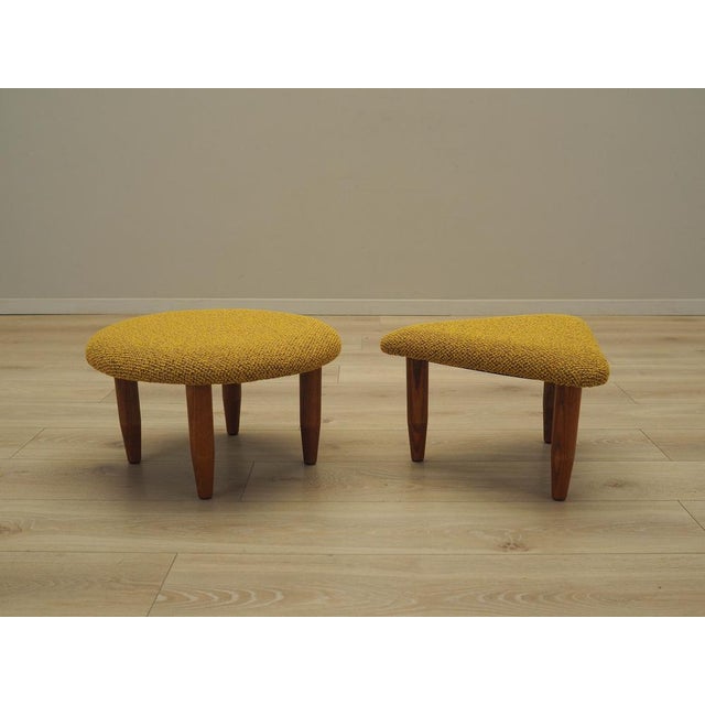 Vintage Danish Mustard Ottomans, 1990s, Set of 2 For Sale - Image 3 of 9
