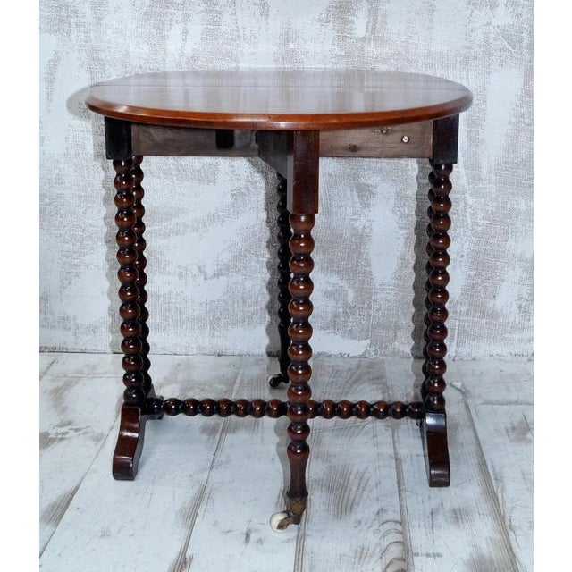 Late 19th Century Bobbin Turned Table in Walnut, 1880 For Sale - Image 5 of 8