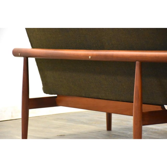 1960s Finn Juhl Green Japan 3 Seater Teak Sofa For Sale - Image 9 of 11