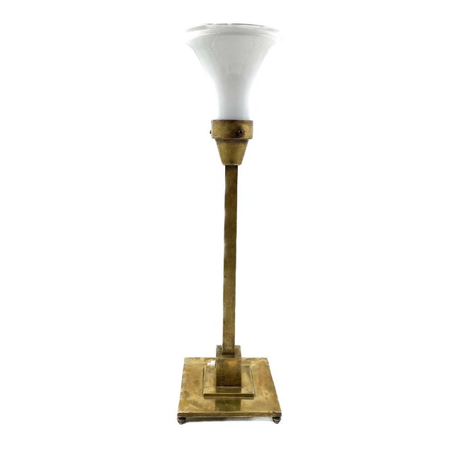 Large Brass Table Lamp by A. Boffelli, Milan, Italy, 1935 For Sale - Image 17 of 18