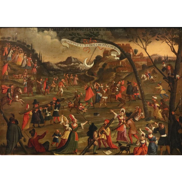 Alexander Van Bredael, Allegory of Human Folly, 18th Century, Oil Painting on Canvas, Framed For Sale - Image 16 of 16