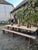 Wood Antique French Folding Garden Table Set with Benches, Pine and Chestnut, 1890s, Set of 3 For Sale - Image 7 of 18