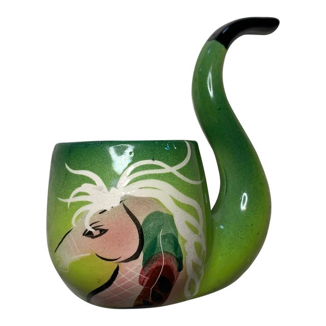 Vintage Sascha Brastoff Mid-Century Ceramic Horse Pipe Shaped Succulent Planter For Sale