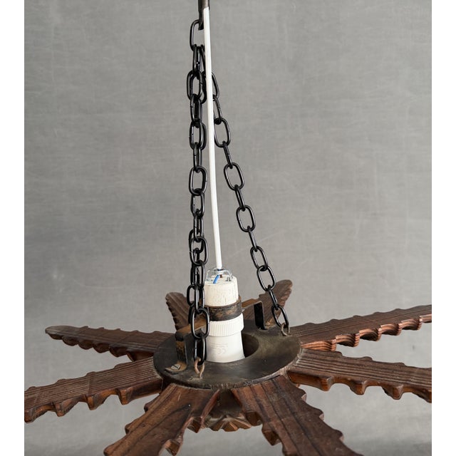 1940s Vintage Spanish Colonial Starburst Ceiling Lamp, 1940s For Sale - Image 5 of 10