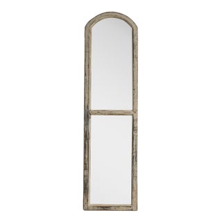 Early 20th Century France Antique White Wood Mirror For Sale