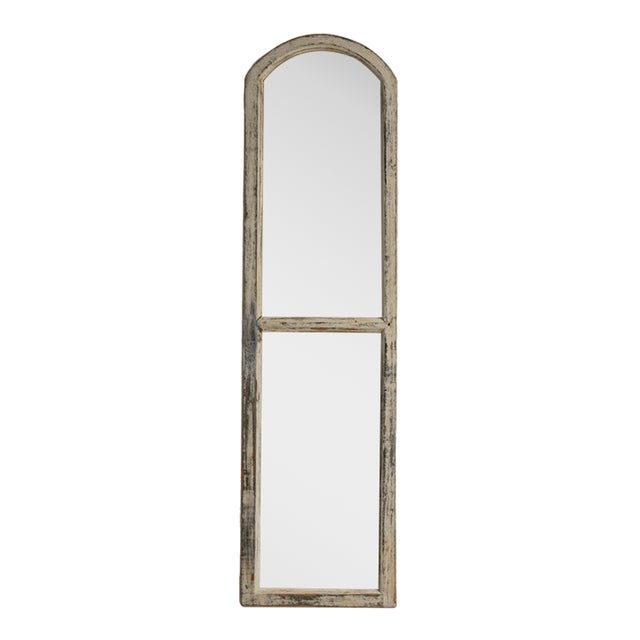 Early 20th Century France Antique White Wood Mirror For Sale