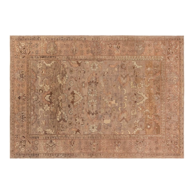 Fine Antique Persian Malayer Handmade Wool Rug For Sale