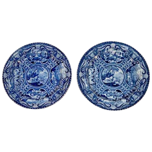 19th C John Hall Quadruped Series Plates - a Pair