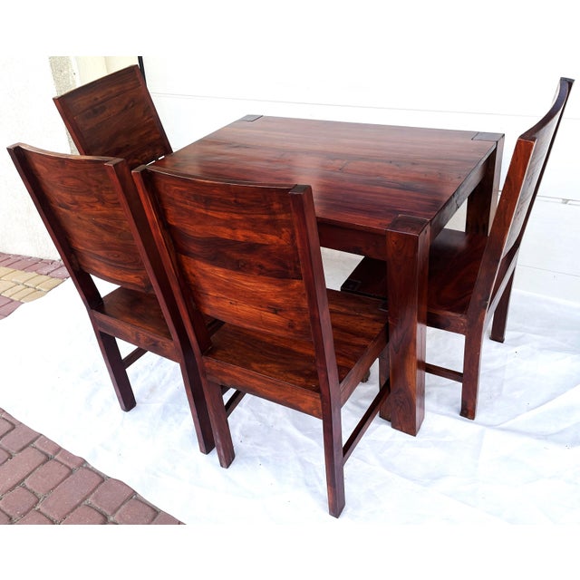 1990s Modernist Table and Chairs in Rosewood, 1970s, Set of 6 For Sale - Image 5 of 18