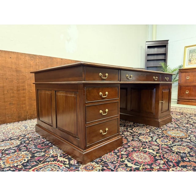 Large English Partner Desk For Sale - Image 5 of 18