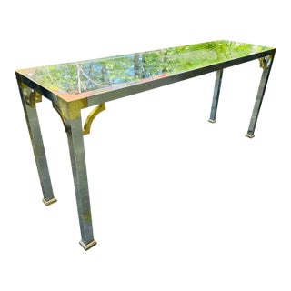 Vintage Chrome Console Table Maison Jansen For Sale