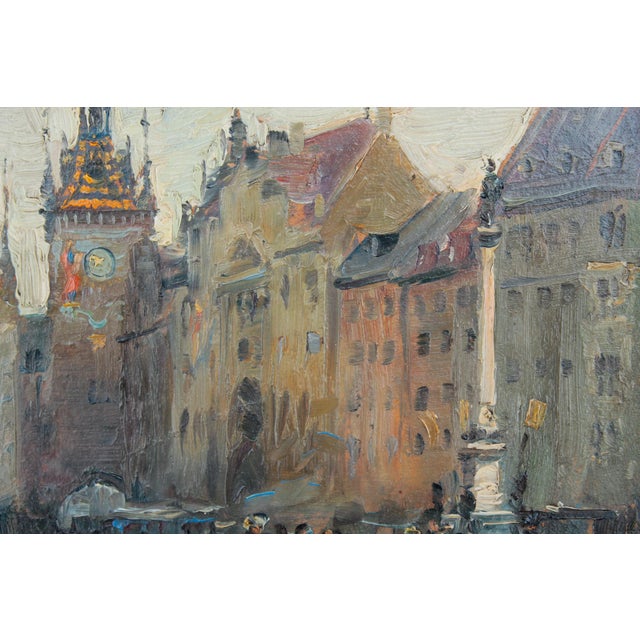 Alois Pfund, Marienplatz, Munich, 1920s, Oil on Cardboard, Framed For Sale - Image 4 of 12
