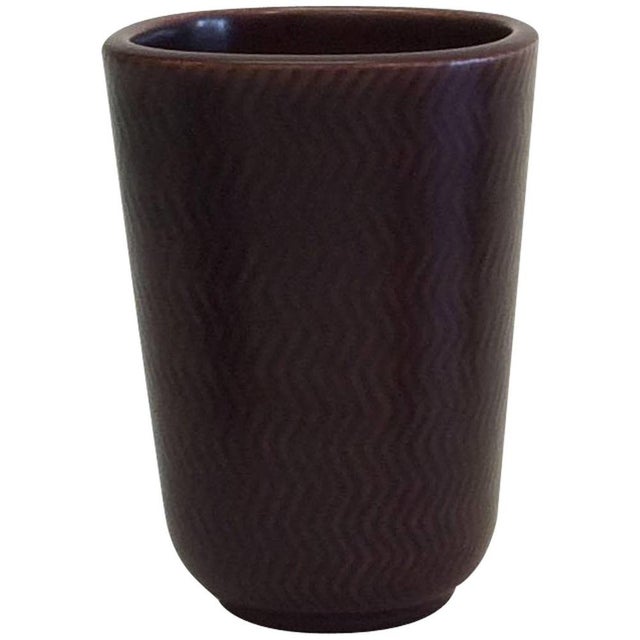 Vintage Red Faience Marselis Vase by Nils Thorsson, 1950s For Sale - Image 6 of 6