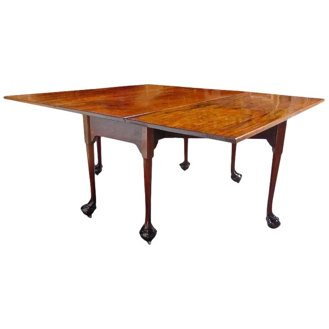 English Chippendale Reticulated Ball and Claw Foot Drop-Leaf Table For Sale