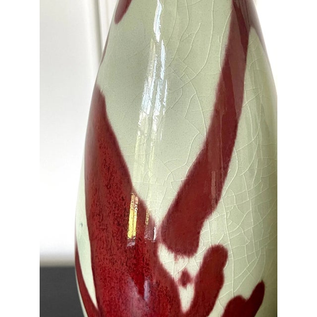 Off-white Porcelain Celadon Vase with Copper Glaze by Brother Thomas Bezanson For Sale - Image 8 of 13