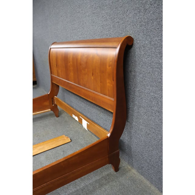Ethan Allen Maison Collection Cherry Queen Sleigh Bed For Sale - Image 12 of 13