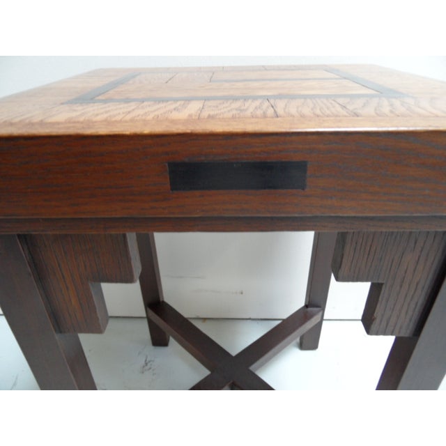 Brown Art Deco Amsterdam School Oak Coffee Table, 1890s For Sale - Image 8 of 11