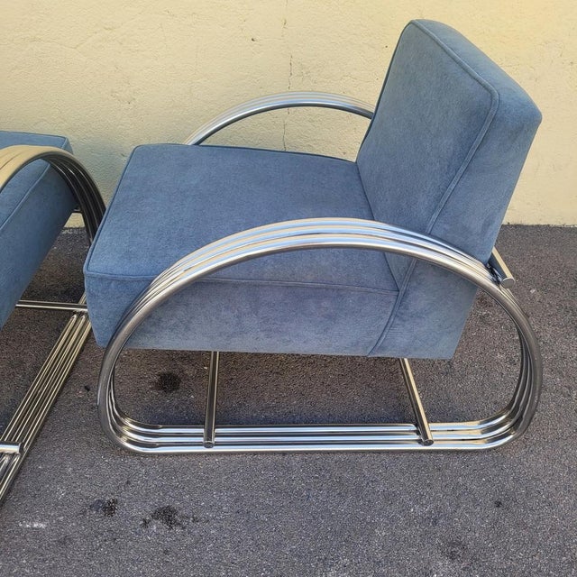 Large 20th Century Chrome Armchairs by Ralph Lauren, 1980s, Set of 2 For Sale - Image 14 of 18