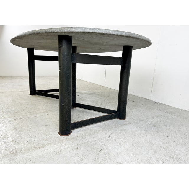 Mid-Century Modern Oval Dining Table in the manner of Jan Vlug, 1970s For Sale - Image 3 of 11