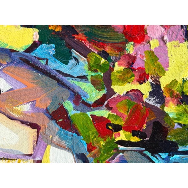 Sky Blue Original Rick Bond “Caribbean” Tropical Coastal Landscape Painting, Framed For Sale - Image 8 of 12