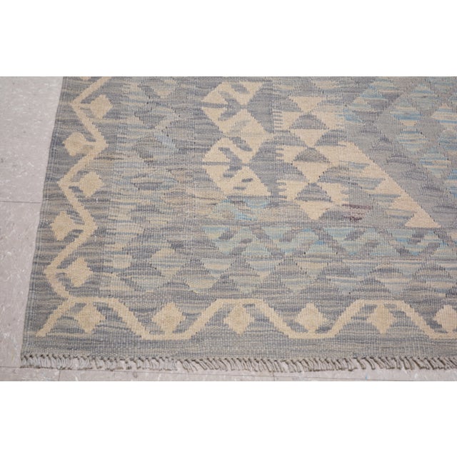 2000 - 2009 Afghan Hand Made Undyed Wool Maimana Kilim,5'6"x7'8" For Sale - Image 5 of 6