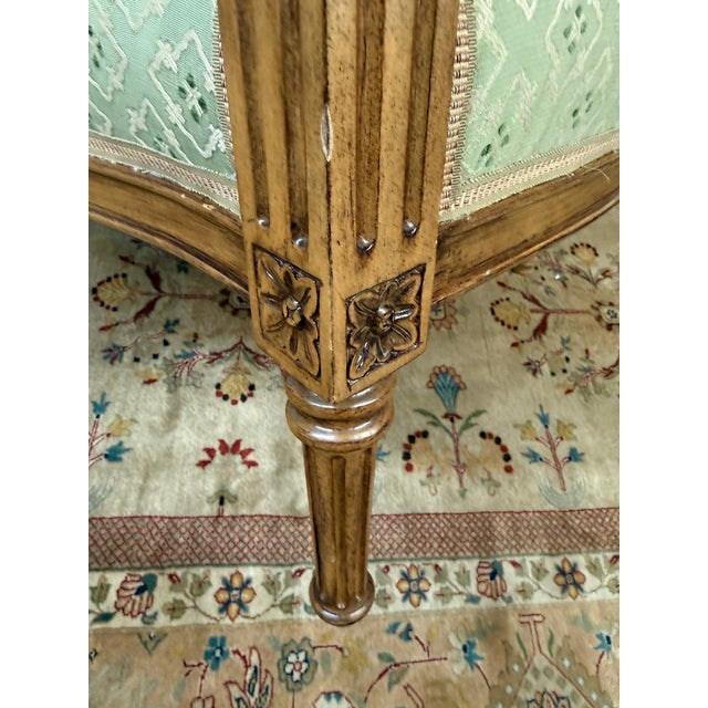 Louis XVI Reproduction Teak Wood Lounge Chair For Sale - Image 4 of 12