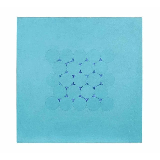 Gastone Biggi, Blue No. 18, Original Acrylic on Canvas, 1974 For Sale - Image 4 of 4