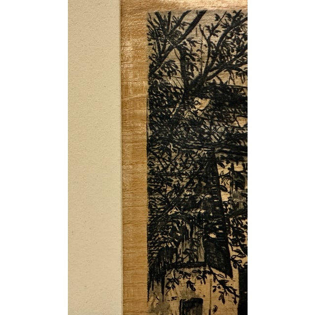 Early 20th Century European Village Scene, Etching on Wood Paper, Pencil Signed, Early 20th Century For Sale - Image 5 of 8