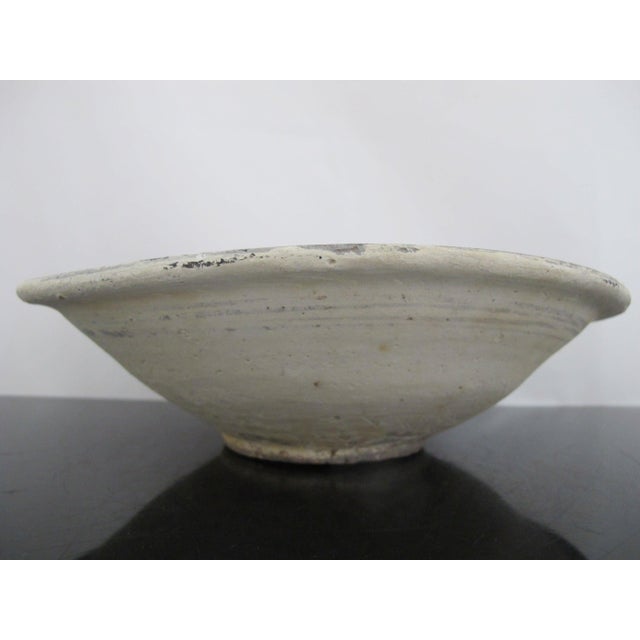 19th Century Southeast Asian Thai Sukhothai Style Antique Blue Gray Stoneware Pottery Bowl For Sale - Image 5 of 11
