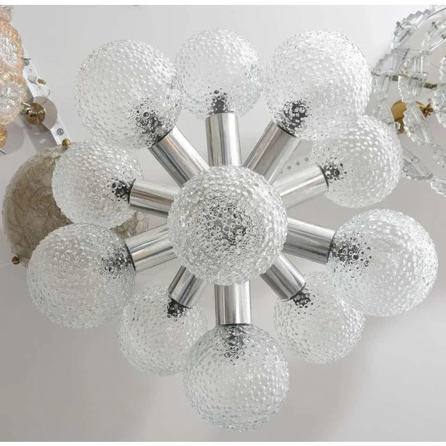 Chrome Chandelier Modified Space-Age Style Bubble Glass For Sale - Image 8 of 11