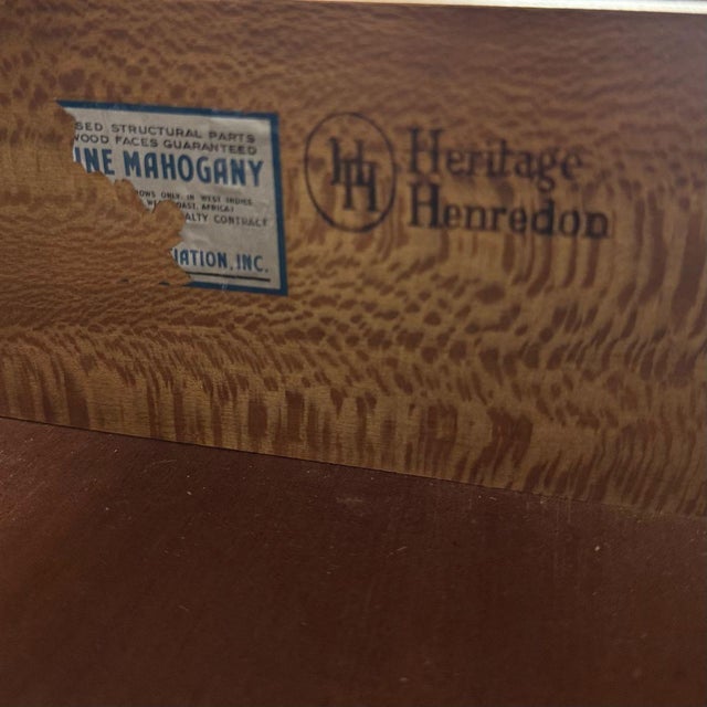 Vintage Heritage Henredon Mahogany Cabinet / Buffet With Waterfall Plate Shelf For Sale - Image 16 of 17