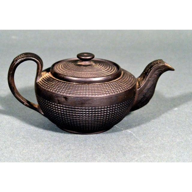 Stone English Black Basalt Engine-Turned Teapot and Cover, C. 1790-1810 For Sale - Image 7 of 7