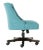 Modern Tufted Linen Swivel Desk Chair in Light Blue For Sale - Image 3 of 9