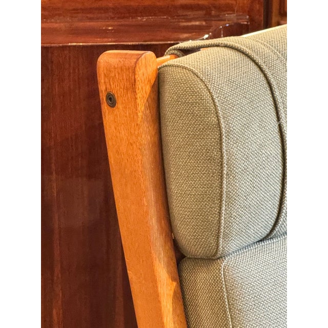 Danish MCM Oak Chair and Ottoman For Sale - Image 4 of 10