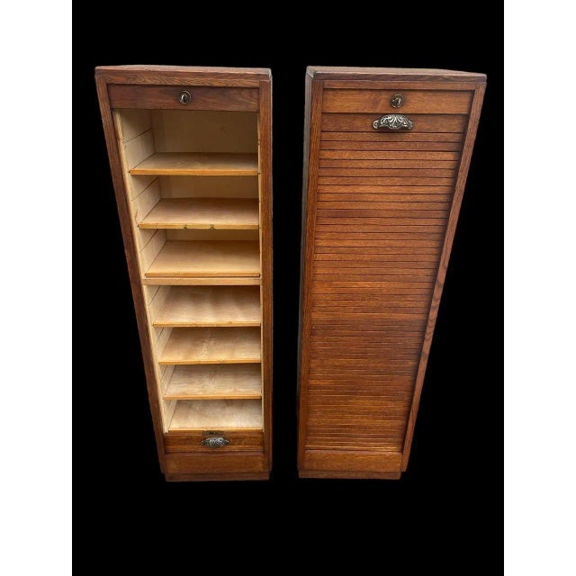 Oak Notary Curtain Binders, 1920s, Set of 2 For Sale - Image 4 of 12