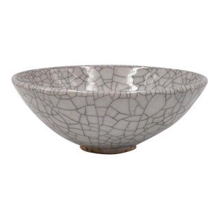 1959 Harding Black Crackle Glaze Bowl For Sale