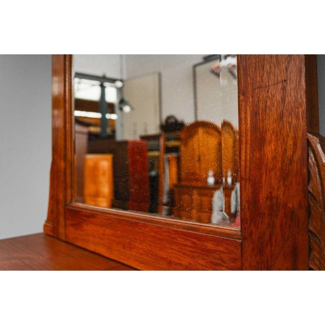 Art Nouveau Wall Mirror with Console in Walnut, Early 20th Century For Sale - Image 15 of 16