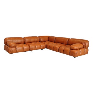 Large Leather Camaleonda Sofa by Mario Bellini for B&B, 1970s, Set of 5 For Sale