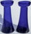 Pair Cobalt Glass Bulb Forcing Vases Late 19th Century For Sale - Image 4 of 8