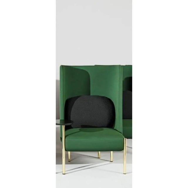 Ara green armchair by Pepe Albargues Dimensions: 125 x 74 x 74 cm Materials: Iron backrest structure and pine wood seat...