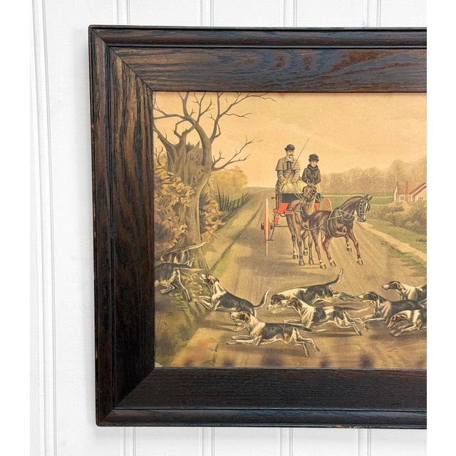 Early 20th Century Antique English Foxhunt Equestrian Framed Lithograph by F. Cecil Boult For Sale - Image 5 of 11