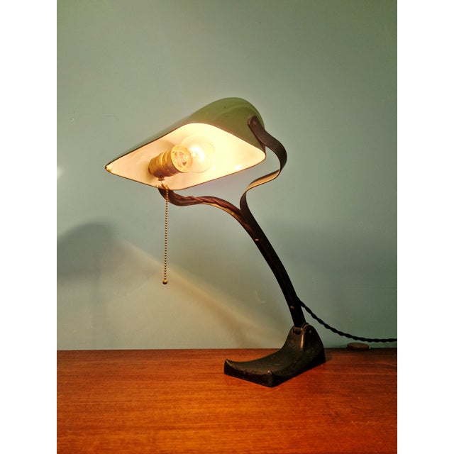 Metal Vintage German Banker's Lamp, 1920s For Sale - Image 7 of 18