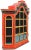 Antique handpantainted wall Vitrine Dutch Hindeloopen.Wood and Glass. Floreal details handpainted. Years: begin 19th...