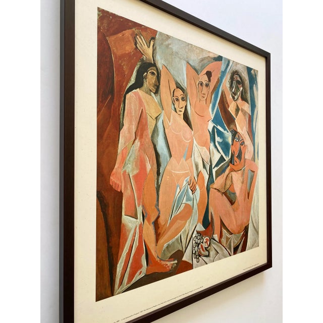 Wood Pablo Picasso Vintage 1967 Mid Century Modern Framed Cubist Fine Art Lithograph Print " Les Demoiselles d'Avignon " 1907 For Sale - Image 7 of 12