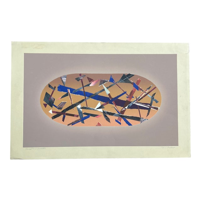 1970’s Original Abstract Lithograph “Concept and Direction” For Sale