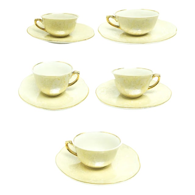 Coffee Cups with Saucers from Chodzież Factory, Poland, 1950s, Set of 10 For Sale