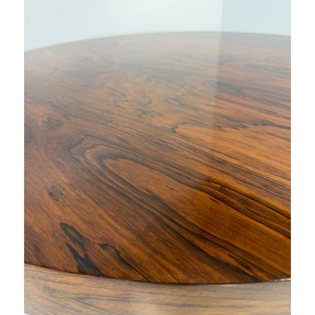 Paint Italian Art Deco Round Table in Ziricote Wood with Red Lacquered Base, 1950s For Sale - Image 7 of 11