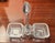 Victorian Antique Crystal Double Salt and Pepper Cellar With Silver Plate Spoon For Sale - Image 3 of 6