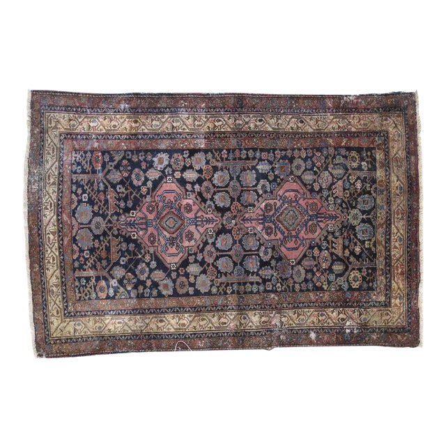 1900's Antique Persian Lillihan, 4'2" X 6'4" For Sale