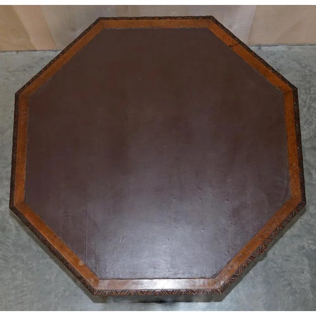 Antique Gothic Revival Hand Carved Lions Head Centre Occasional Table For Sale - Image 12 of 17